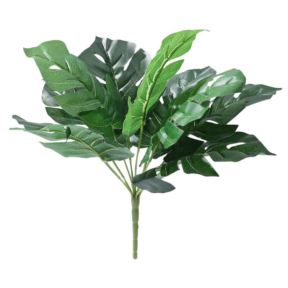 Artificial Plants Monstera Leaf Green Palm Leaves Long Branch Tropical Greenplant Garden Living Room Bedroom Balcony Decoration