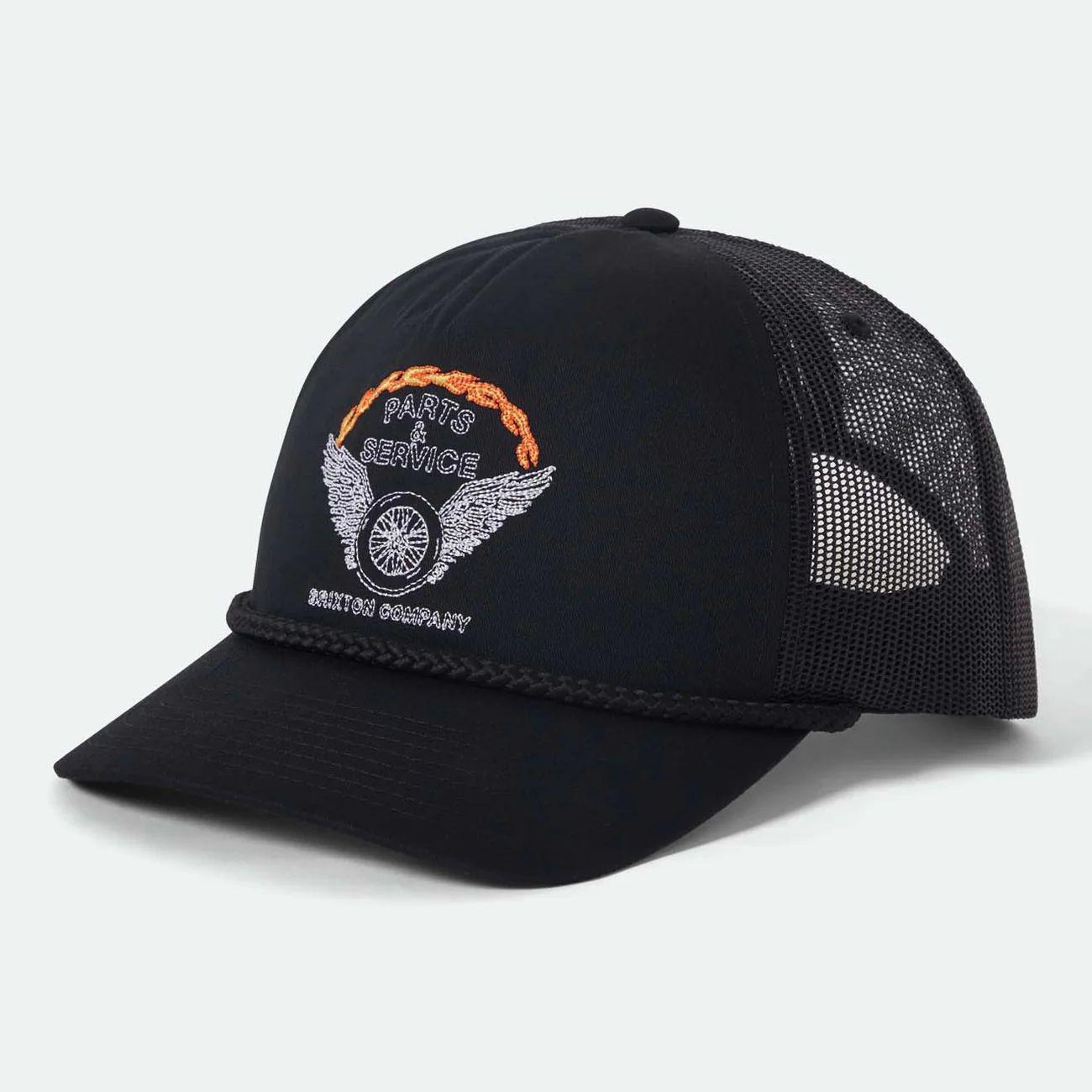 Used BRIXTON LEEWAY MP TRUCKER HAT - BLACK/BLACK Brixton Leeway Trucker Cap