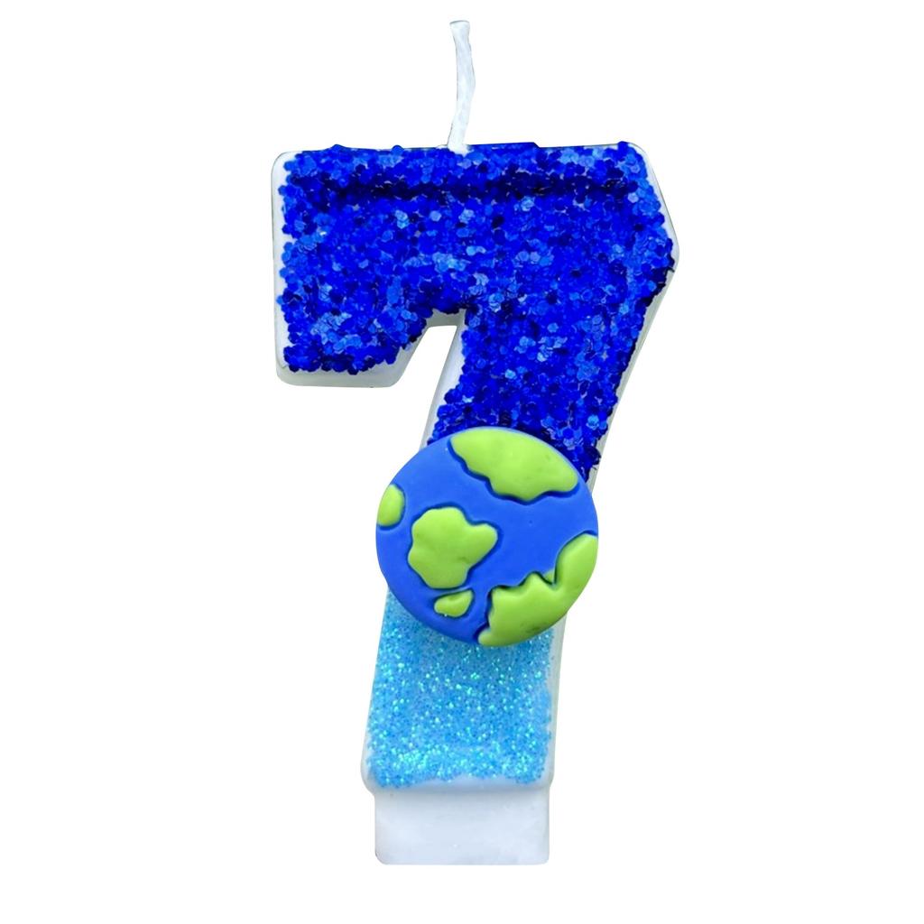 1PCS Children's Number Birthday Candles 0-9 Number Blue Birthday Soccer Ball Candle for Boy Party Cake Topper Decoration