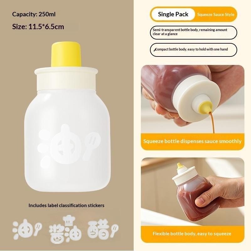 1/2Pcs BPA Free Kitchen Squeeze Oil Dispenser Leakproof Sauce Container for Home Restaurant Cooking Supplies
