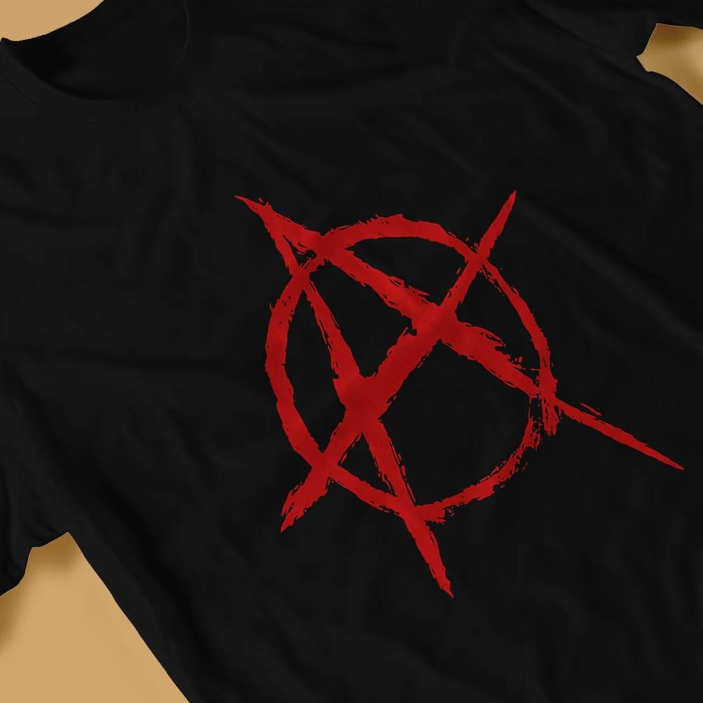 Anarchie Anarchistické Symboly Červené Tričko Homme Pánské Oblečení Polyesterové Tričko pro Muže