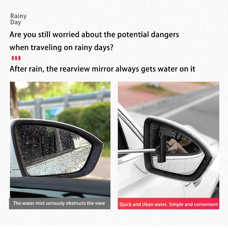 Wycieraczka do lusterka wstecznego samochodu z teleskopowym uchwytem Trwała stal nierdzewna Narzędzia do czyszczenia szyb samochodowych Szczotka do czyszczenia