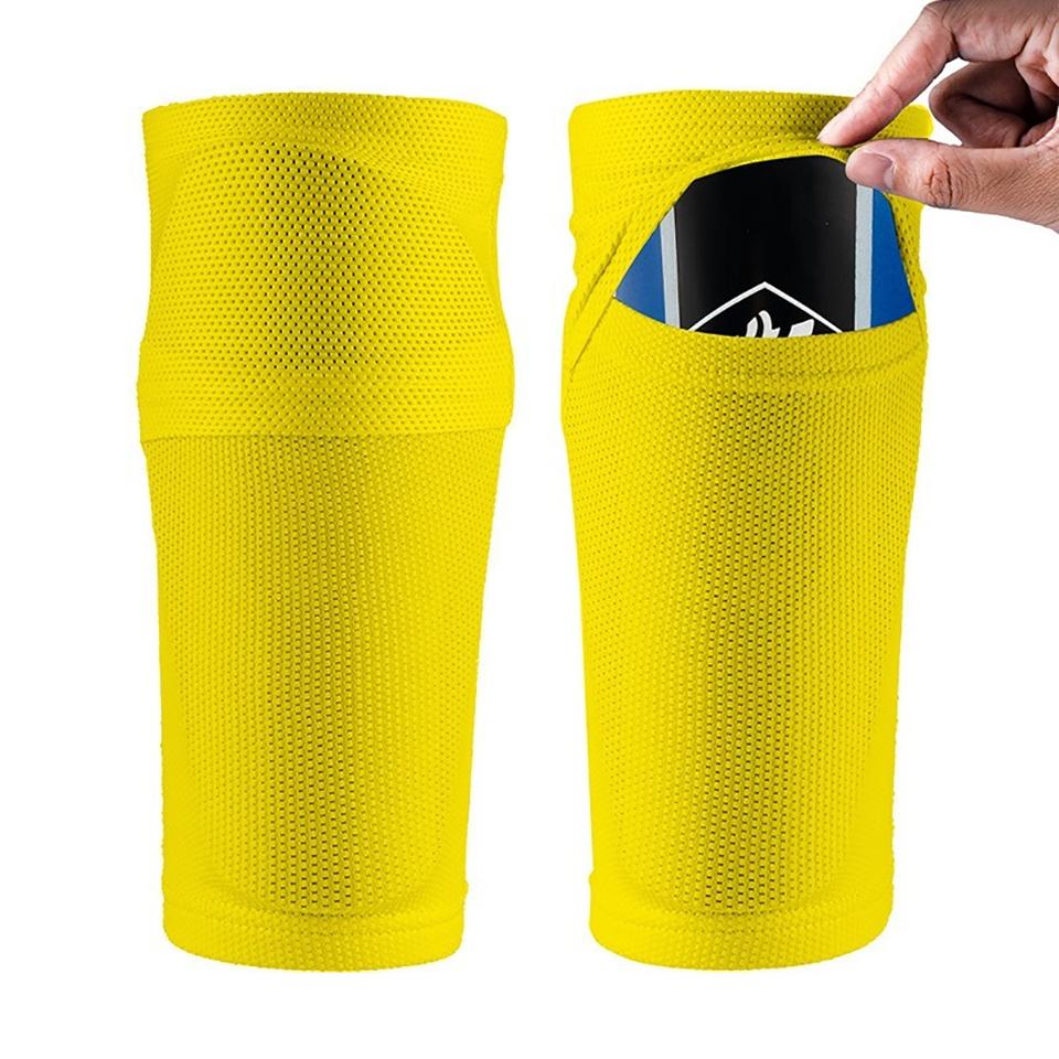 

Loogdeel Crashproof Calf Area Protector Lower Legs Sleeves Sock Shin Protector Featuring Pocket Fitness Training Protector Soccer Shin Guard S жёлтый