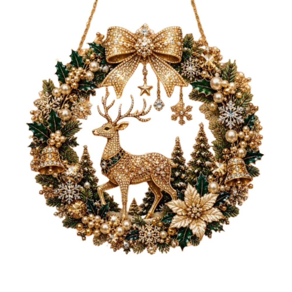 Acrylic Christmas Diamond Painting Kit Unfinished Christmas Tree DIY Diamond Painting Pendant Santa Reindeer Xmas Ornament Kit