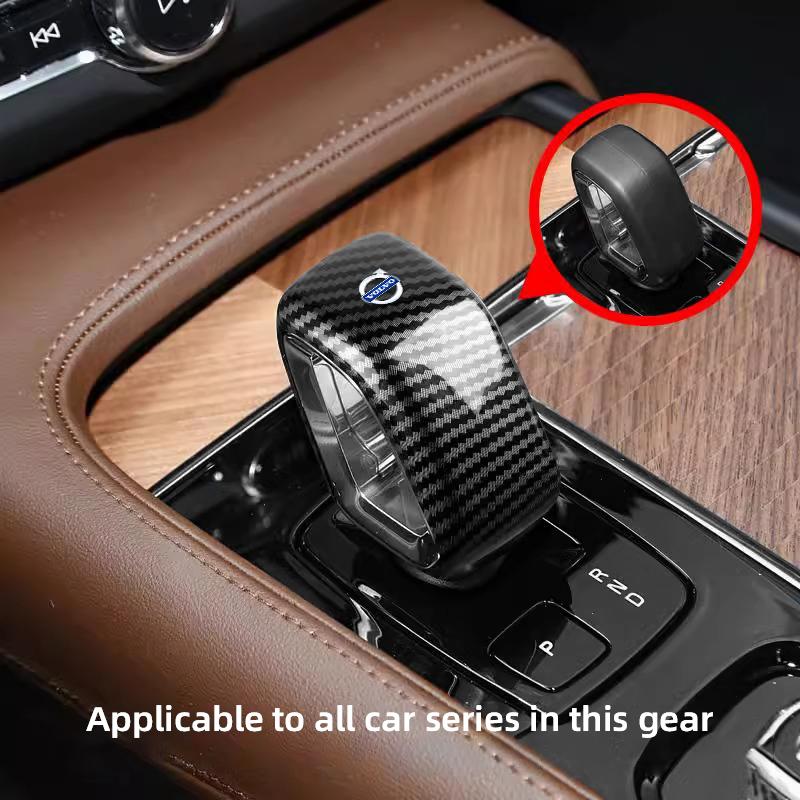 Carbon Fiber Car Gear Head Knob Shift Cover Trim Decoration For Volvo XC90 V90 V60 XC60 V40 EC40 EX40 S80 S60 S90 C40 XC40 V70 X