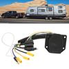 Trailer Wiring Adapter 4 Way To 7 Way Round Trailer Plug Converter Adapter with 4 Pin To 7 Pin Mounting Bracket for RV