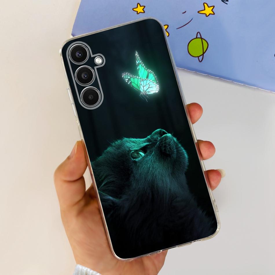 For Samsung Galaxy A24 SM-A245F Phone Case Stylish Cat Painted Soft Silicone TPU Cover For Samsung A24 A34 A54 A346B SM-A546B