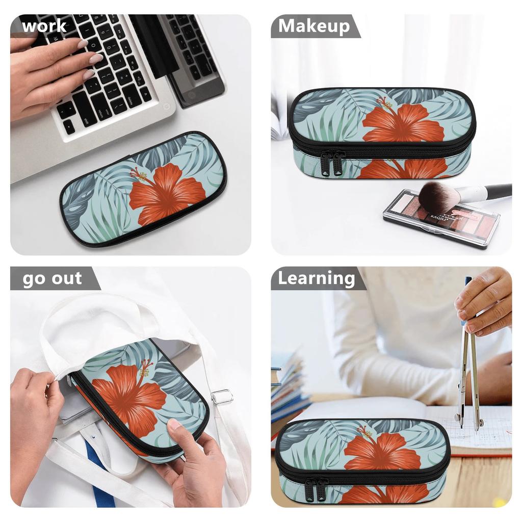 Stationery Pencil Case Large Capacity 300D Polyester Smooth Zipper with Mesh Pocket Removable Divider and Pen Slots for Boys Girls