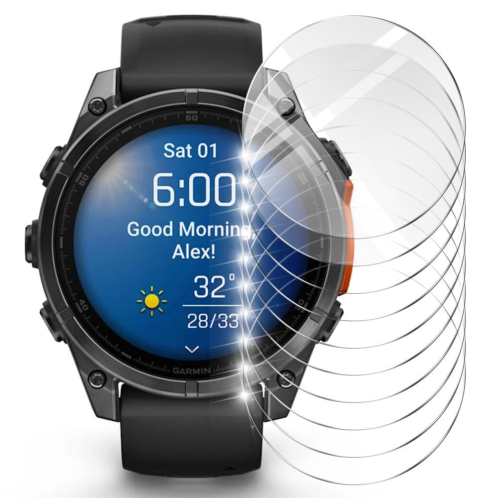 10ks Ochranná fólie na displej pro Garmin Fenix 8 43mm/47mm/51mm AMOLED Solar proti poškrábání Tvrzené sklo Příslušenství Fenix 8