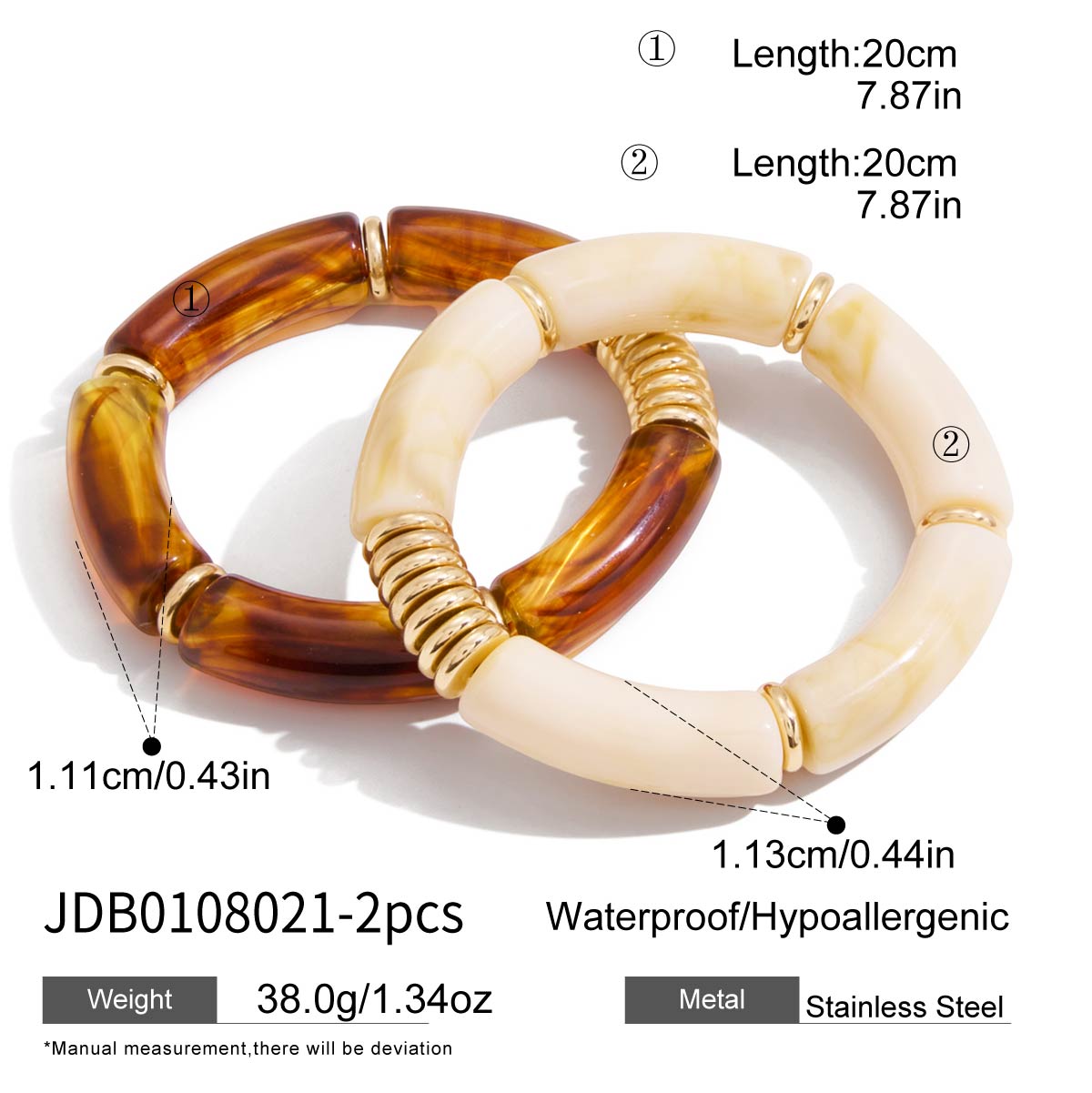 

Youthway Vintage Resin Bangles For Women Minimalist Gold Plated Stainless Steel Bangles Simple Fashion Jewelry Girls Gift