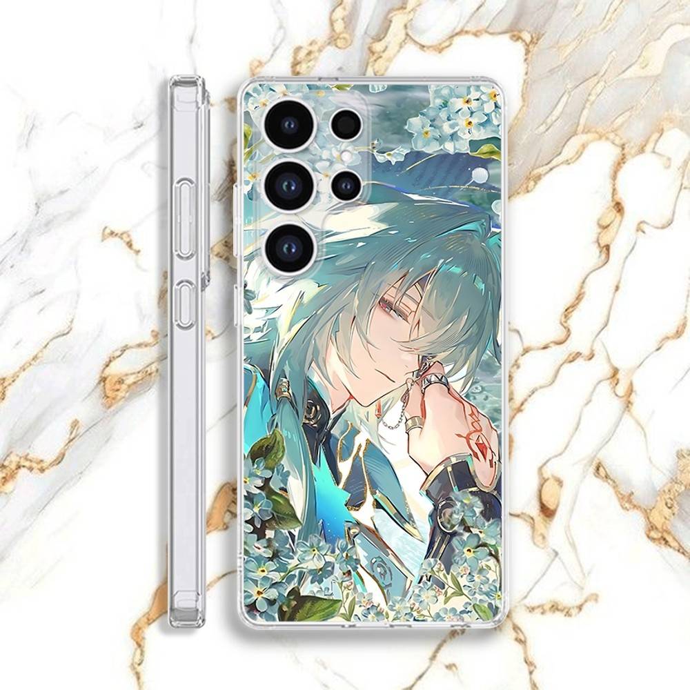 Anaxa Honkai Phone Case For Samsung S30,23,21,22,20, FE lite,S10,9,8,7 PIus Note20ultra Soft Transparent
