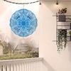 Blue White Metal Wind Spinner with Hanging Chain 2D Garden Art Sculpture for Outdoor Yard Patio Decor All Season Windmill Spinner
