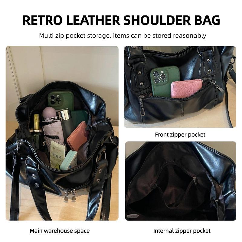 Fashion Faux Leather Handbag Women's Zipper Pockets Crossbody Bag Large Capacity Work Shopping and Meeting Friends Ladies' Holiday Gifts
