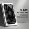 Black Persian tempered glass phone case suitable for Samsung Galaxy S26 S25 S24 S23 S22 S20 FE/Ultra/Plus anti drop back cover