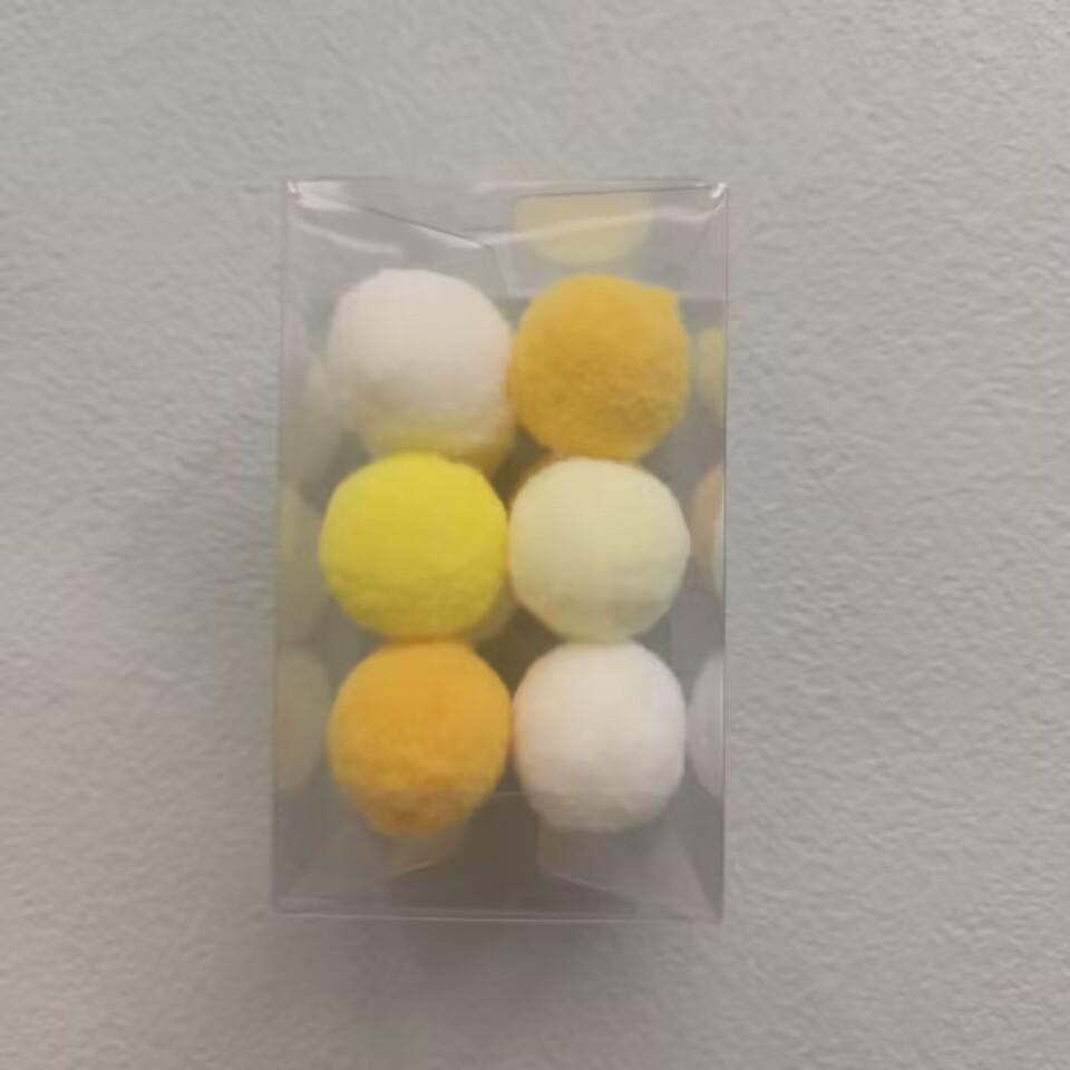 Macaron Plush Cat Toy Ball - Silent, Elastic, Self-Entertainment Teasing Toy for Pets Box of 12 Balls