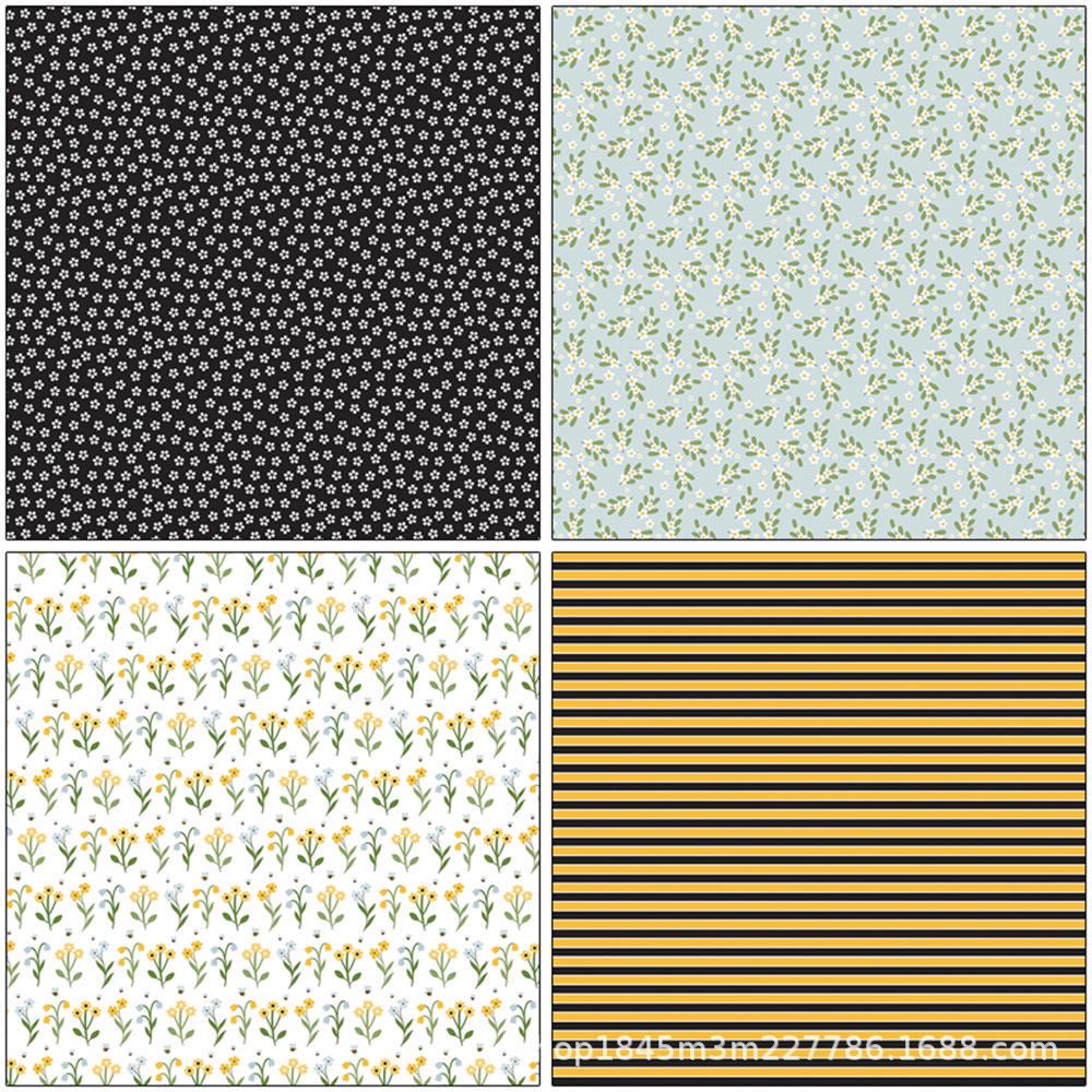 12 Sheets Retro Bee Collage Journaling Background Paper