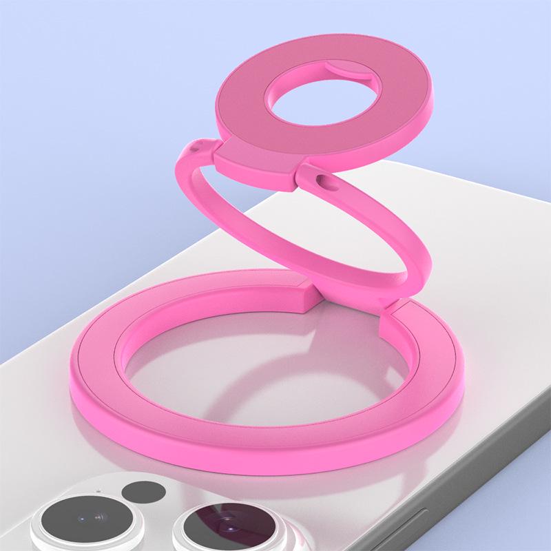 Magnetic Magsafe Phone Holder: Double Ring Stand with Strong Grip for Desktop & Finger Use