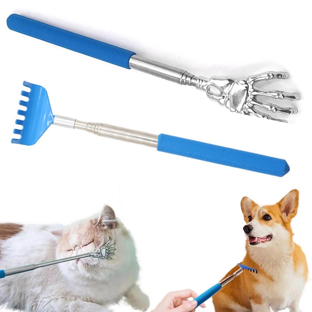 

Набор из 2 интерактивных сенсорных игрушек-терапевтов для кошек и собак, телескопическая массажная палочка для домашних животных, дразнилка в форме грабель для дрессировки и укрепления связи