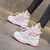 Inner heightening dad shoes women's genuine leather summer thick-soled breathable mesh casual sports shoes