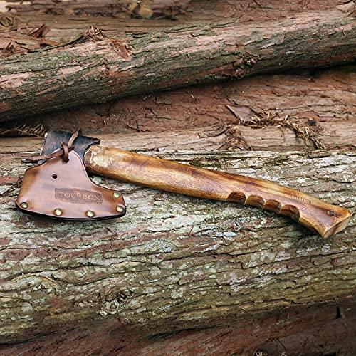 TOURBON Axe Cover Sheath Leather Hand Axe Case for Camping and Wood Splitting