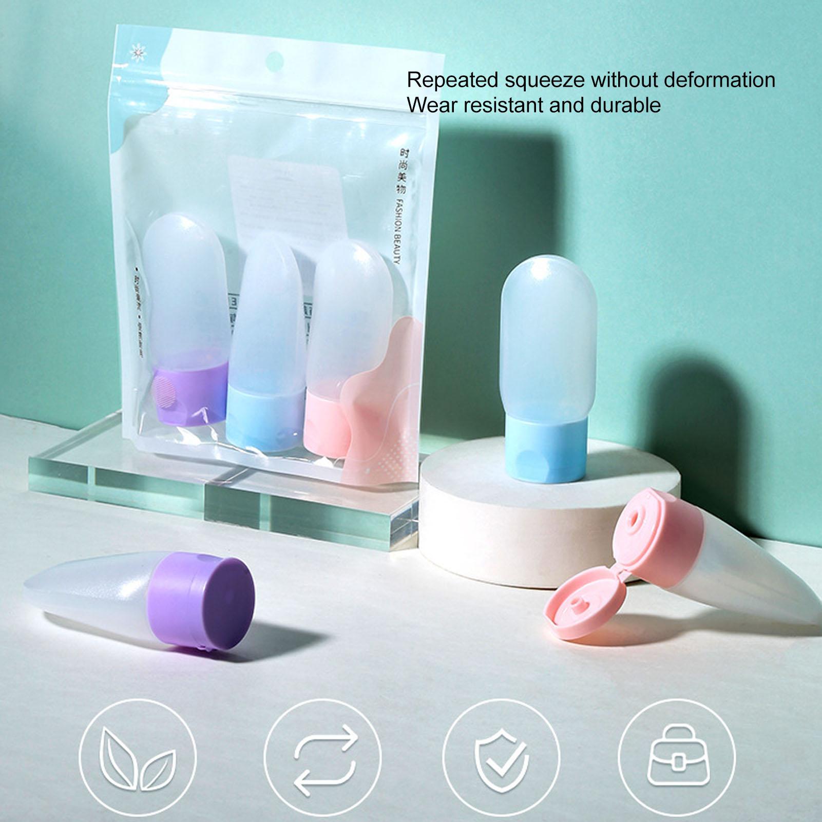 

Soft Travel Bottles Leakage Proof Refillable Portable Squeezable Toiletry Cosmetic Container for Shampoo Lotion 3pcs