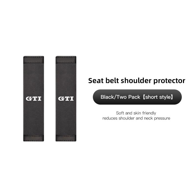 2PCS Car Seat Belt Pad Cover Suede Soft Car Shoulder Pad for Volkswagen VW GTI Touran ID3 T-Cross Golf T5 Atlas Polo Jetta T-ROC zh7