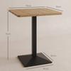 Square Dining Table for 2, 70 X 70 X 75 Cm, Wood-Effect Top, Dark Brown Steel Legs