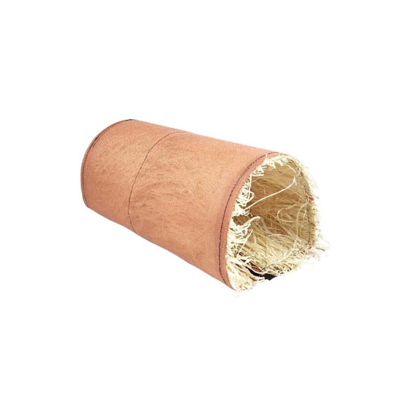 Natural Grass Filled Rabbit Tunnel Toy Cotton Linen Fabric Hideouts Cave for Small Pet Comfort Fun Burrowing Exploration