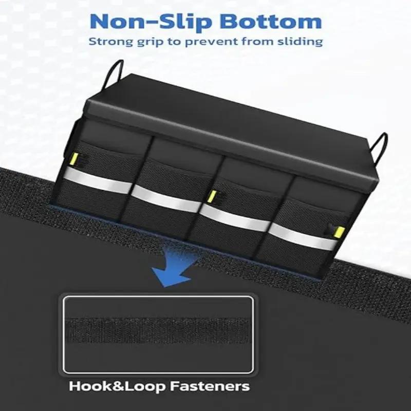 Car Trunk Organizer with Lid, Collapsible Car Trunk Storage Organizer, Car Organizer and Storage for SUV, Truck, Sedan