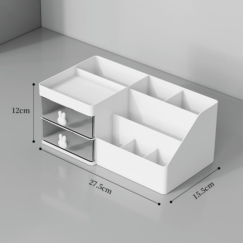 

Drawer-type Cosmetics Storage Box Organizer Plastic Jewelry Lipstick Makeup Storage Box Desktop Student Stationery Pencil Holder белый