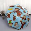 1pc Curious George (7) Umbrella, Sun Protection, And UV Shielding. It Has Eight Sturdy Ribs for Outdoor Use And Perfect Gift