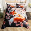 Feelyou Peacock Duvet Cover Twin Size Kids Peacock Feathers Design Floral Comforter Cover Set for Boys Girls Teens Animal Theme Bedding Set
