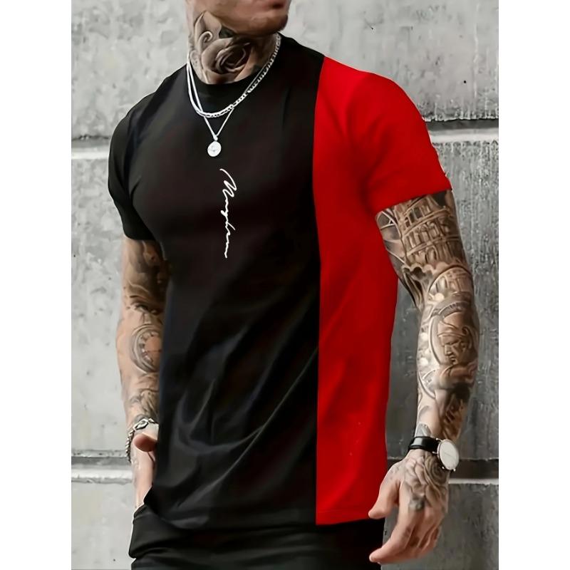 Summer European-American Men's Youth Fashion Sports Printed Loose Casual Short Sleeve T-Shirt