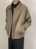 Men's Black Korean Style Loose Lapel Jacket for Spring and Autumn