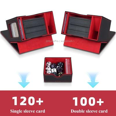 Commander Deckbox UP Leder Magnetverschluss Sammelkarten Aufbewahrungsbox mit Würfelfach Bietet Platz für 120+ für YuGiOh MTG TCG Sportkarten
