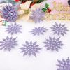 12pcs Snowflake Ornaments Plastic Glitter Snowflakes Ornaments For Winter Christmas Tree Hanging Decorations