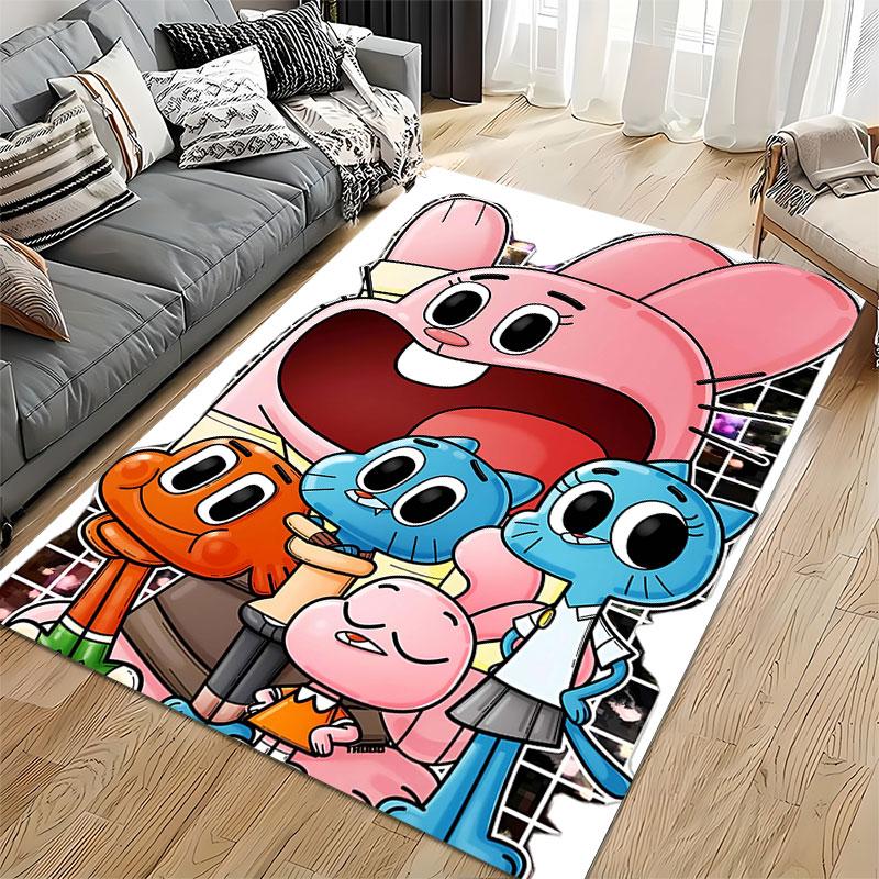 Cartoon Family Pattern Carpet suitable as a non-slip mat for the living room or bedroom sofa