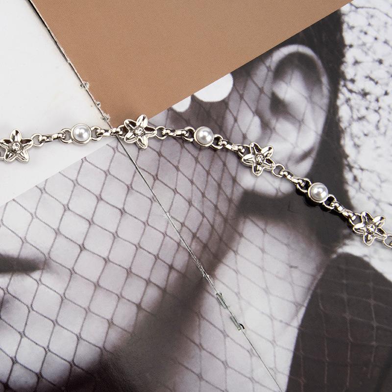 High-end Pearl Inlaid Metal Waist Chain Women's Dress Accessories Fashion Matching Body Chain Trendy Ladies