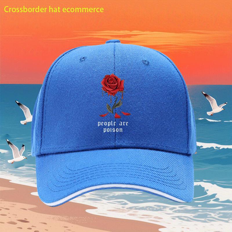

People Are Red Rose Goth Graphic Baseball Cap Unisex Adjustable Casual Sun Hat Outdoor HIkinf Caps Print One Size One Size