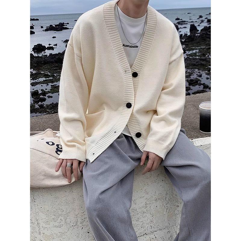 Воротник кардиган свитер мужская осенне-зимняя японская куртка повседневная куртка M