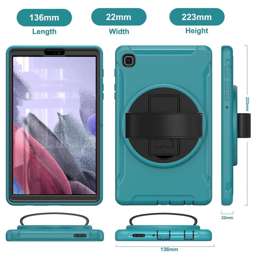 Schutzhülle für Samsung Tab A7 Lite (8,7 Zoll) mit 360° drehbarem Ständer und elastischer Handschlaufe