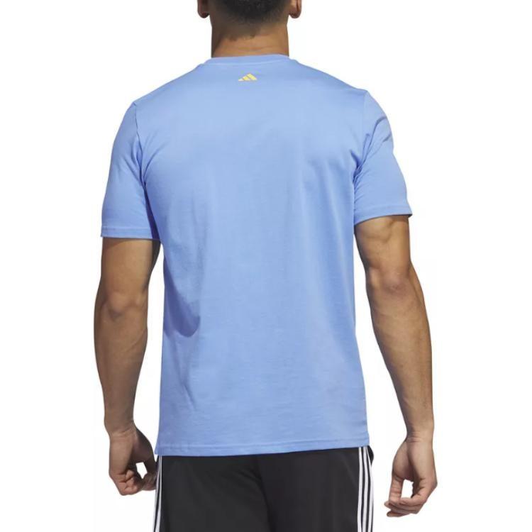 adidas T Shirts Men's Blue Crew Neck Moderate Straight Fit IC1871