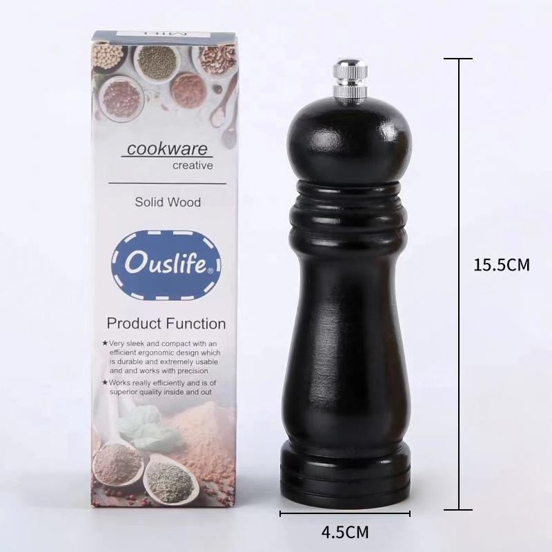 Pepper Mill Dutch Wood Manual Pepper Grinding Seasoning Bottle Pepper Grinder Kitchen Cooking BBQ Tools Salt and Pepper Mills