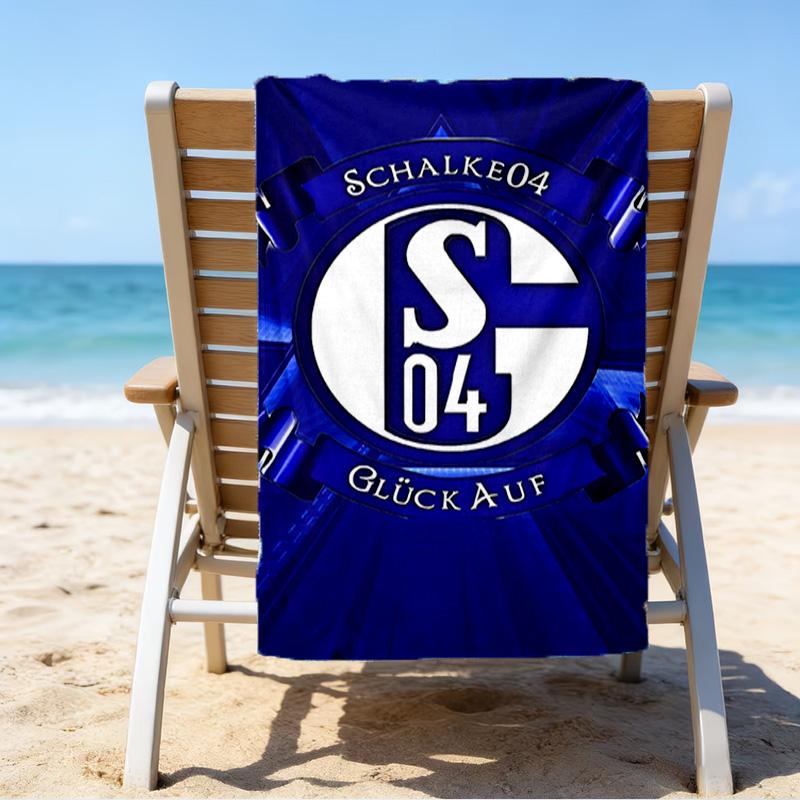 Asciugamano da Spiaggia in Microfibra Stella Splendente dell'FC Schalke, Leggero e Asciugatura Rapida, per Viaggi Estivi, Essenziale per la Spiaggia, Piscina all'Aperto