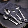 Stainless Steel Wrench Shape Smooth Edge Kitchen Accessories Home Cutlery Tableware Dinner Spoon