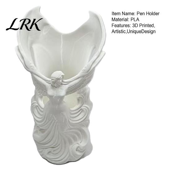 Stain-resistant Vase Angel Fairy Pen Holder, 3D Printed Cosmetic Organizer, Cute Makeup Brush Dried Flower Cup for Vanity Desk, Vase, Gift Women