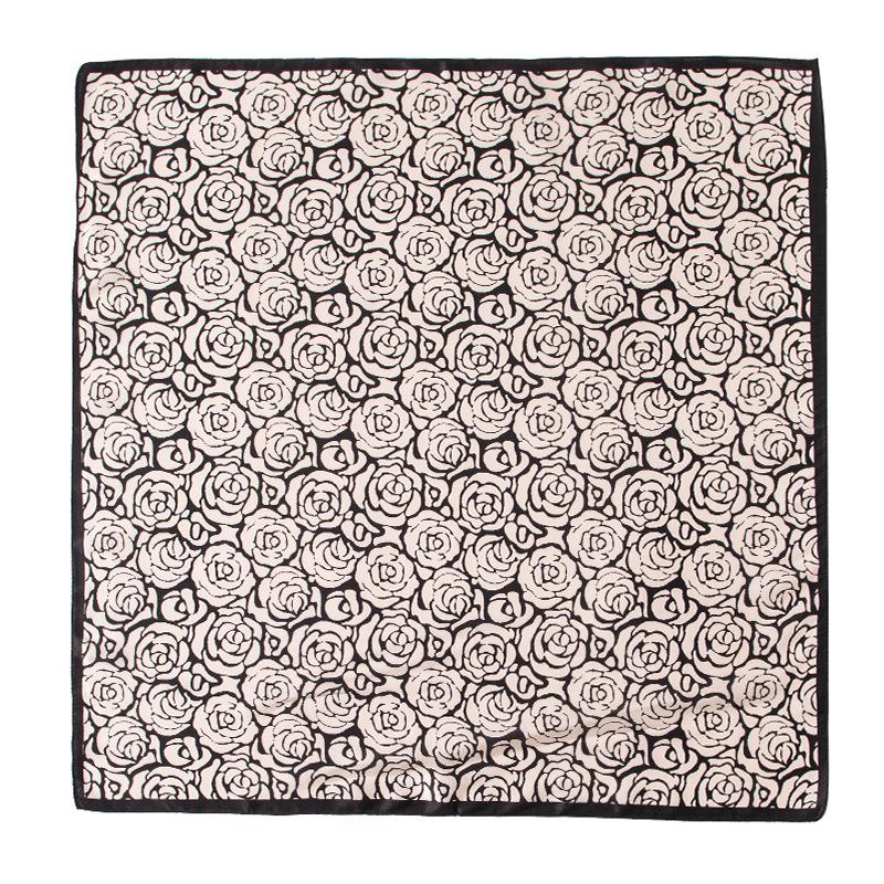 Camellia Print Mulberry Silk Square Scarf - Elegant Luxury Women's Accessory