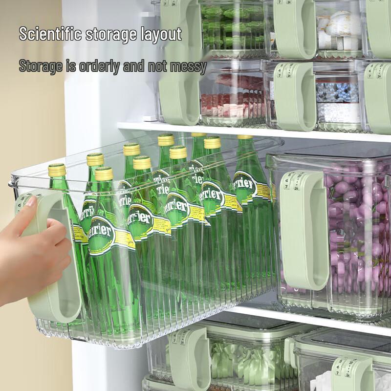 OUGU Transparent Refrigerator Storage Box with Handle