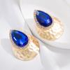 Women's Exaggerated Water Drop Shaped Colored Glass Crystal Earrings Simple Personalized Earrings