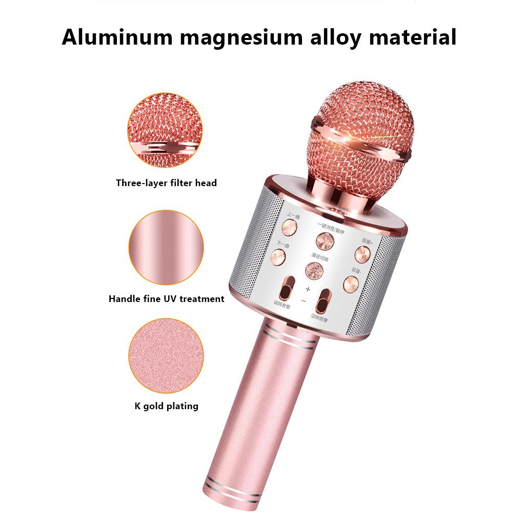 Wireless Bluetooth Speaker Home Microphone Flash LED Light Handheld Microphone